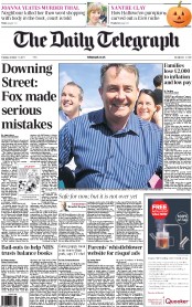 The Daily Telegraph (UK) Newspaper Front Page for 11 October 2011