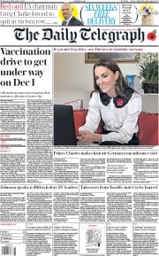 The Daily Telegraph (UK) Newspaper Front Page for 11 November 2020