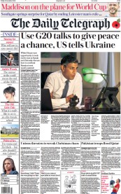 The Daily Telegraph (UK) Newspaper Front Page for 11 November 2022