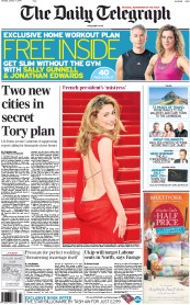 The Daily Telegraph Newspaper Front Page (UK) for 11 January 2014