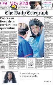 The Daily Telegraph (UK) Newspaper Front Page for 11 February 2020