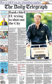The Daily Telegraph (UK) Newspaper Front Page for 11 February 2021