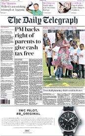 The Daily Telegraph (UK) Newspaper Front Page for 11 April 2016