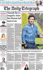 The Daily Telegraph (UK) Newspaper Front Page for 11 April 2022