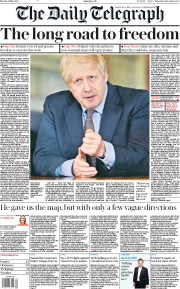 The Daily Telegraph (UK) Newspaper Front Page for 11 May 2020