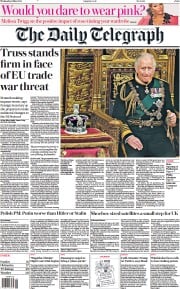 The Daily Telegraph front page for 11 May 2022