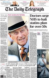 The Daily Telegraph (UK) Newspaper Front Page for 11 June 2014