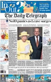 The Daily Telegraph (UK) Newspaper Front Page for 11 June 2016