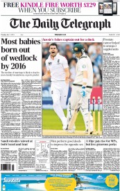 The Daily Telegraph Newspaper Front Page (UK) for 11 July 2013