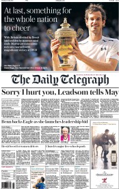 The Daily Telegraph (UK) Newspaper Front Page for 11 July 2016