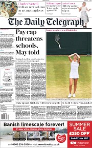 The Daily Telegraph (UK) Newspaper Front Page for 11 July 2017