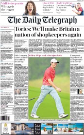 The Daily Telegraph (UK) Newspaper Front Page for 11 August 2015