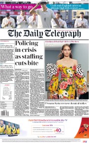 The Daily Telegraph (UK) Newspaper Front Page for 11 September 2018