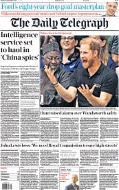 The Daily Telegraph front page for 11 September 2023