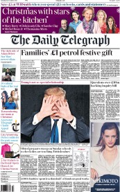 The Daily Telegraph (UK) Newspaper Front Page for 12 December 2015