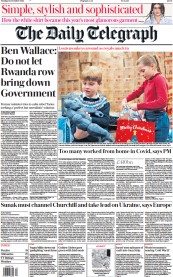 The Daily Telegraph front page for 12 December 2023