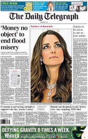The Daily Telegraph (UK) Newspaper Front Page for 12 February 2014