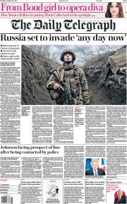 The Daily Telegraph (UK) Newspaper Front Page for 12 February 2022