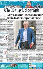 The Daily Telegraph (UK) Newspaper Front Page for 12 June 2017