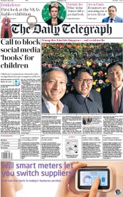 The Daily Telegraph (UK) Newspaper Front Page for 12 June 2018