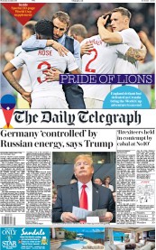 The Daily Telegraph (UK) Newspaper Front Page for 12 July 2018