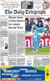 The Daily Telegraph (UK) Newspaper Front Page for 12 July 2019