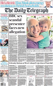The Daily Telegraph (UK) Newspaper Front Page for 12 July 2023