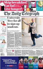 The Daily Telegraph (UK) Newspaper Front Page for 12 August 2017