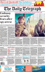 The Daily Telegraph (UK) Newspaper Front Page for 12 August 2021