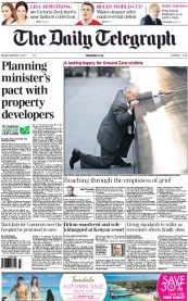 The Daily Telegraph (UK) Newspaper Front Page for 12 September 2011