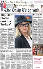 The Daily Telegraph (UK) Newspaper Front Page for 12 September 2018