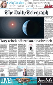 The Daily Telegraph (UK) Newspaper Front Page for 12 September 2019