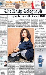 The Daily Telegraph (UK) Newspaper Front Page for 13 October 2017