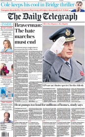 The Daily Telegraph front page for 13 November 2023