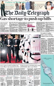 The Daily Telegraph (UK) Newspaper Front Page for 13 December 2017