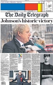 The Daily Telegraph (UK) Newspaper Front Page for 13 December 2019