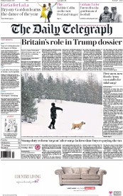 The Daily Telegraph (UK) Newspaper Front Page for 13 January 2017
