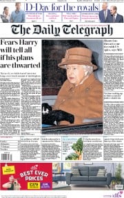 The Daily Telegraph (UK) Newspaper Front Page for 13 January 2020