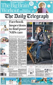 The Daily Telegraph (UK) Newspaper Front Page for 13 February 2016