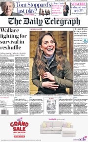 The Daily Telegraph (UK) Newspaper Front Page for 13 February 2020
