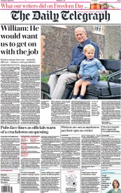 The Daily Telegraph (UK) Newspaper Front Page for 13 April 2021