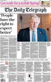 The Daily Telegraph (UK) Newspaper Front Page for 13 April 2022