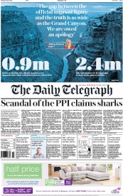 The Daily Telegraph (UK) Newspaper Front Page for 13 May 2016