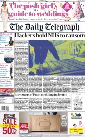 The Daily Telegraph (UK) Newspaper Front Page for 13 May 2017