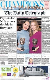 The Daily Telegraph (UK) Newspaper Front Page for 13 May 2019