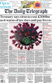 The Daily Telegraph (UK) Newspaper Front Page for 13 May 2020
