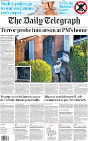 The Daily Telegraph front page for 13 May 2025