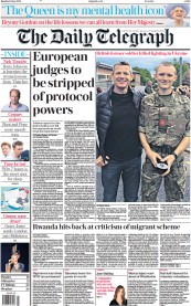 The Daily Telegraph front page for 13 June 2022