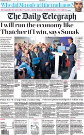 The Daily Telegraph (UK) Newspaper Front Page for 13 July 2022