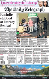 The Daily Telegraph (UK) Newspaper Front Page for 13 August 2022